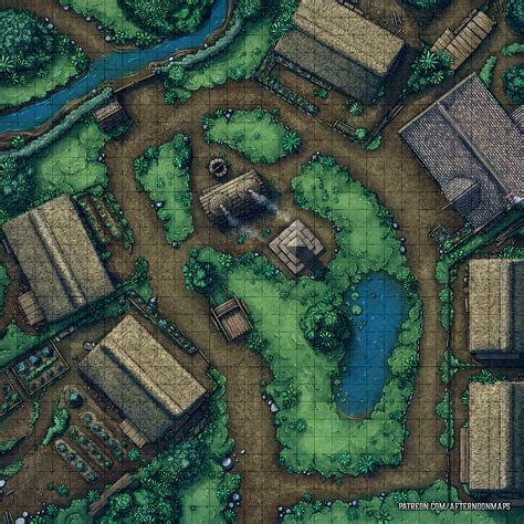 The Village Green Battle Map 30x30 Rbattlemaps
