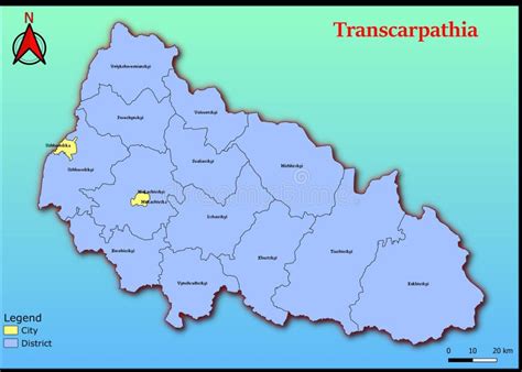 Vector Map Of The Ukraine Administrative Divisions Of Transcarpathia