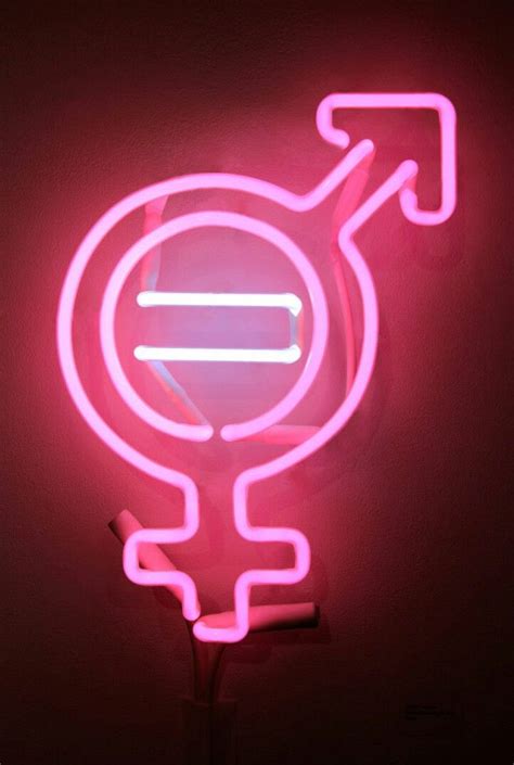 neon gender equality art bussines ideas feminism art aesthetics quote neon words blue