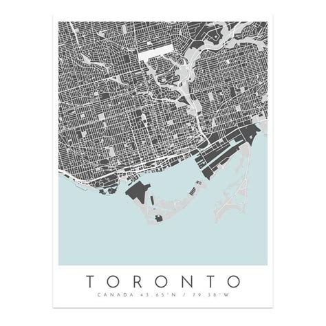 City Map Toronto Map Print Toronto Print Toronto Map Etsy Toronto