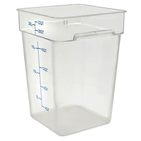 22 Qt Clear Plastic Food Storage Container Chefs Supreme