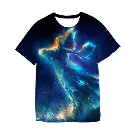 2022 New Fashion Mens T Shirt Bautiful Starry Sky Tops 3d Printed