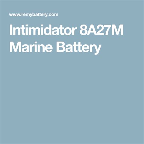 Intimidator 8a27m Group 27 Agm Marine Battery Marine Batteries