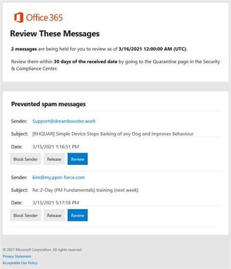 Managing Your Spam Quarantine In Exchange · Customer Self Service