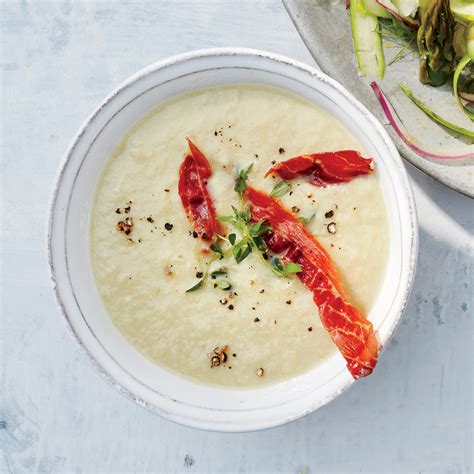 Creamy Artichoke Soup With Crisped Prosciutto Recipe Myrecipes