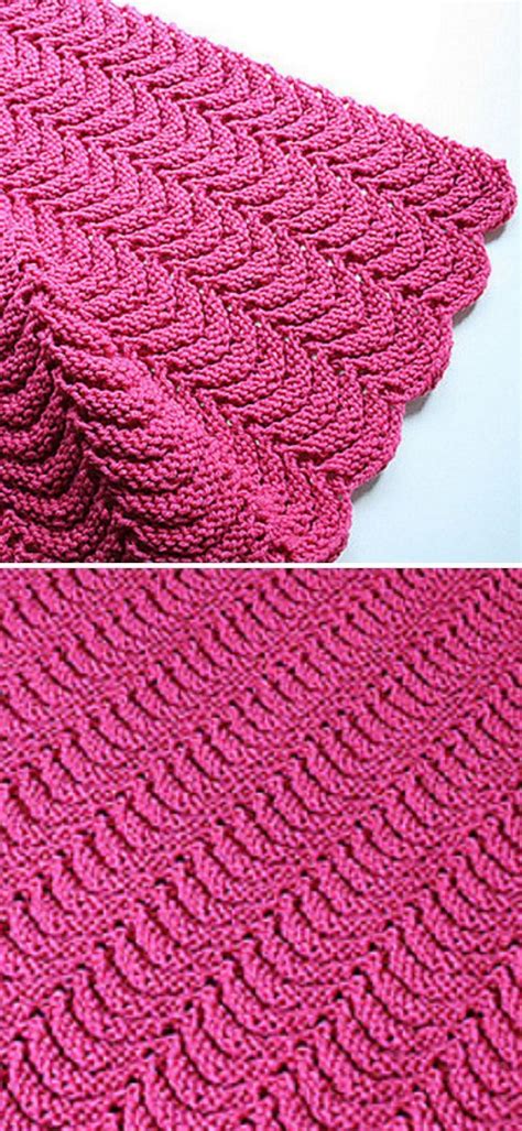 Wavy Knitted Blankets Knitted Throw Patterns Knitted Blankets Knit