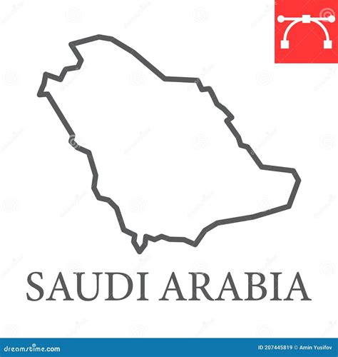 Map Of Saudi Arabia Line Icon Country And Geography Saudi Arabia Map