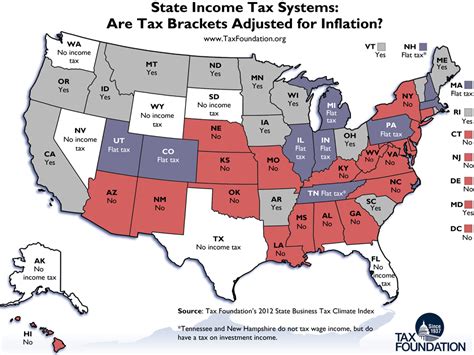 Monday Map Adjustment Of State Income Tax Brackets For Inflation Tax