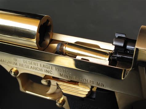 Essai Armes Pistolet Imi Desert Eagle Mark Xix 24 K Gold Plated