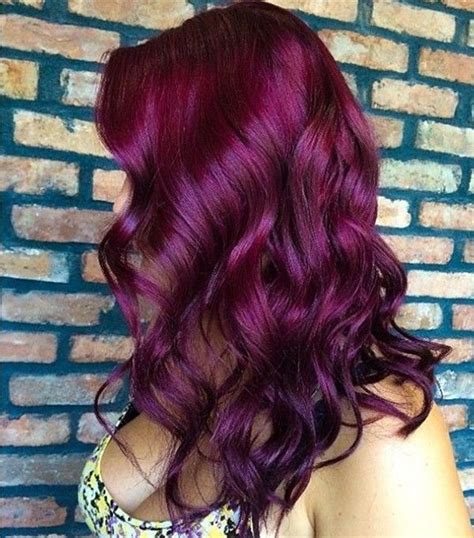 Red Purple Hair Color With Natural Waves Love This Hairstyle So Much