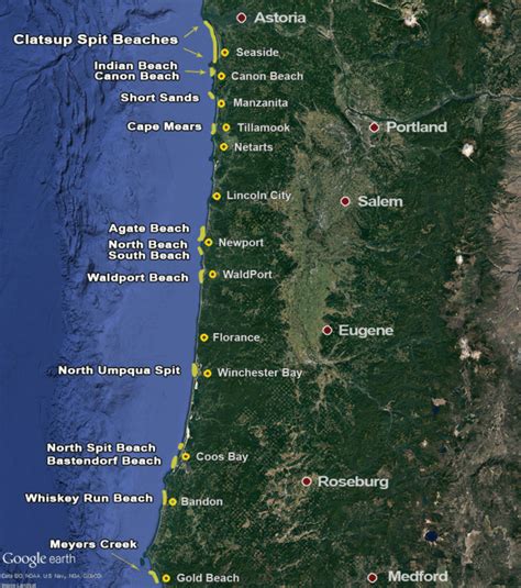 Oregon Razor Clamming Map 15 Great Beaches To Razor Clam