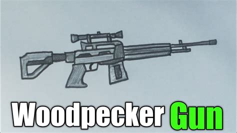 How To Draw Woodpecker Gun Of Free Fire Shn Best Art Youtube