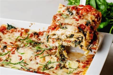 Vegetarian Spinach And Mushroom Lasagna Healthy Dinner Recipes