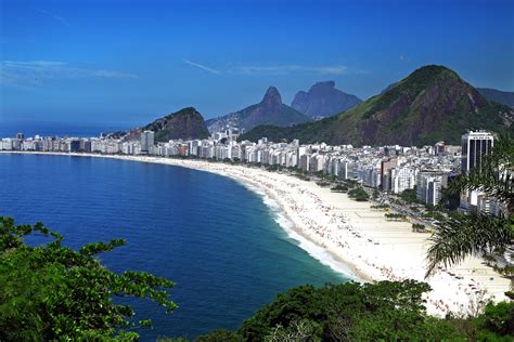 Brazil Rio De Janeiro Rio De Janeiro Beach Sea House Coast Mountain Sky Blue Panorama Top View