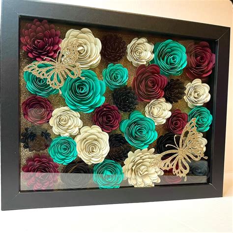 Customized Flower Shadow Box 3d Flowers Personalized Shadow Etsy
