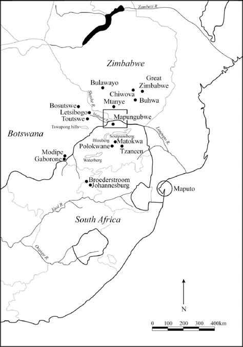 Mapungubwe Area And Other Important Places In Southern Africa