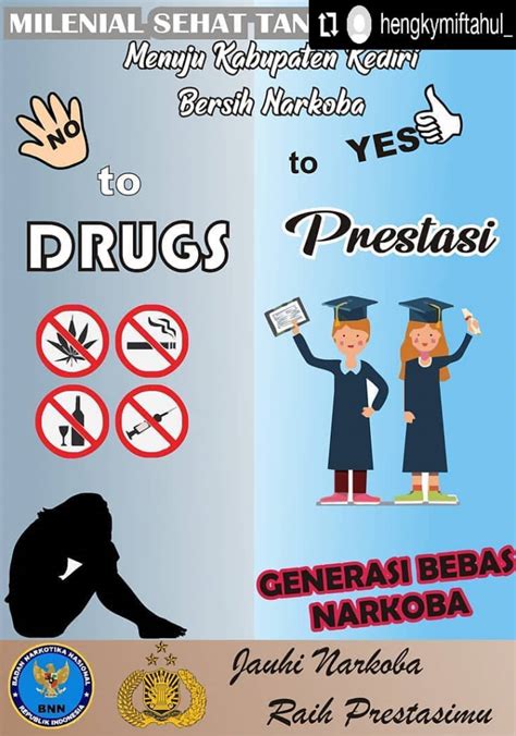 Generasi Bebas Narkoba Jauhi Narkoba Raih Prestasimu Poster Anti Narkoba