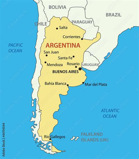 Argentine Republic Argentina Vector Map Stock Vector Adobe Stock