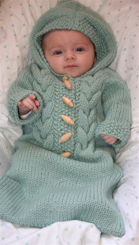These knitted baby cocoons will be perfect for you! Baby Knitting Patterns Baby Cocoon, Snuggly, Sleep Sack ...