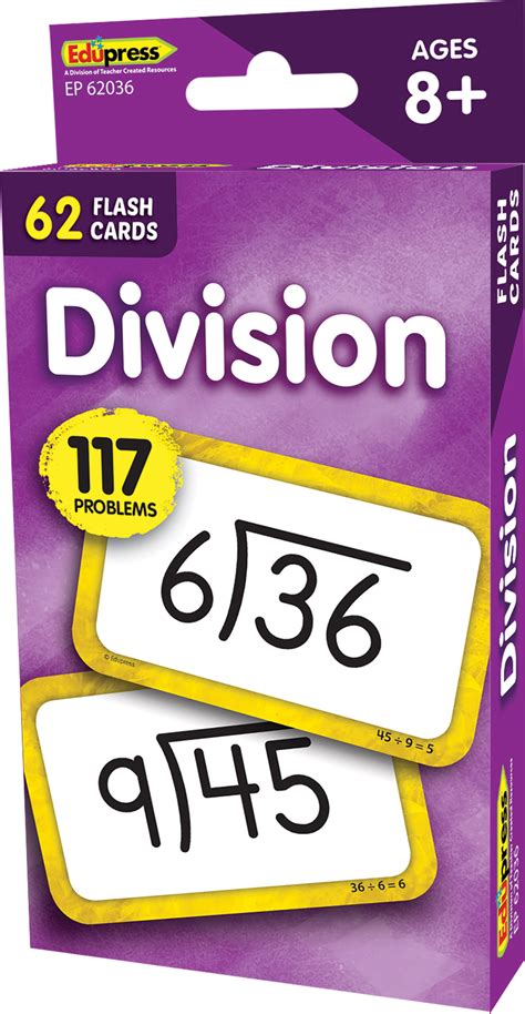 Division Flash Cards Tcr62036 Teacher Created Resources
