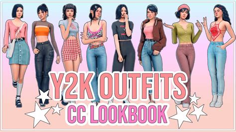 Y2k Outfits Cc Look Book 💘 Sims 4 Cc Create A Sim Youtube