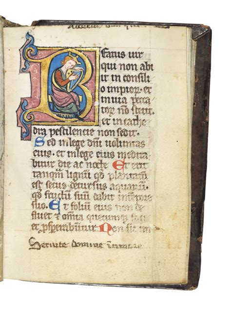 Psalter In Latin Illuminated Manuscript On Vellum Cologne Early