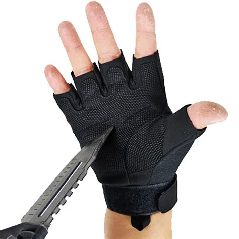 Black Hawk Combat Half Finger Anti Slip Military Tactical Gloves Mlxl