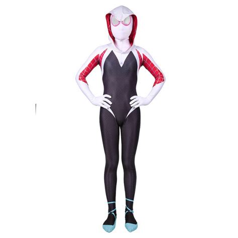 Womens Gwen Stacy Into The Spider Verse Cosplay Spider Gwen Costume