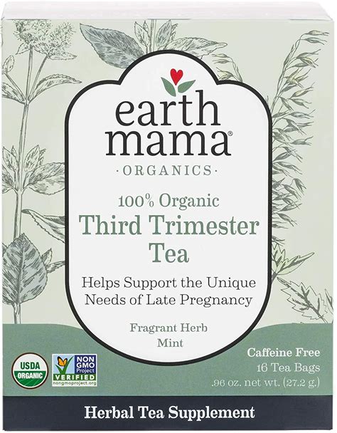 Earth Mama Organic Third Trimester Tea Bags For Pregnancy Comfort And