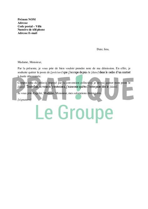 Lettre De Rupture De Contrat Cdd Formule De Politesse Lettre