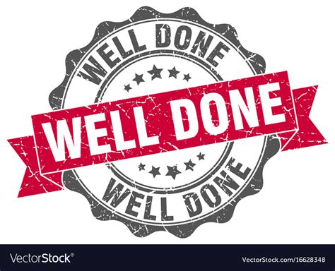 Well Done Stamp Sign Seal Royalty Free Vector Image