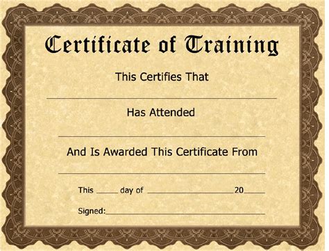 Certificate Of Training Template Download Printable Pdf Templateroller