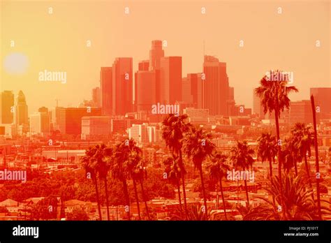 Aerial View Of Downtown Los Angeles Stock Photo Alamy