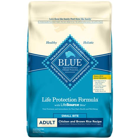 Showtime (blue) is formulated for growing puppies and for dogs of all activity levels. Blue Buffalo Blue Life Protection Formula Adult Small Bite ...