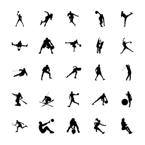 Premium Vector Outdoor Sports Silhouettes Icons Pack