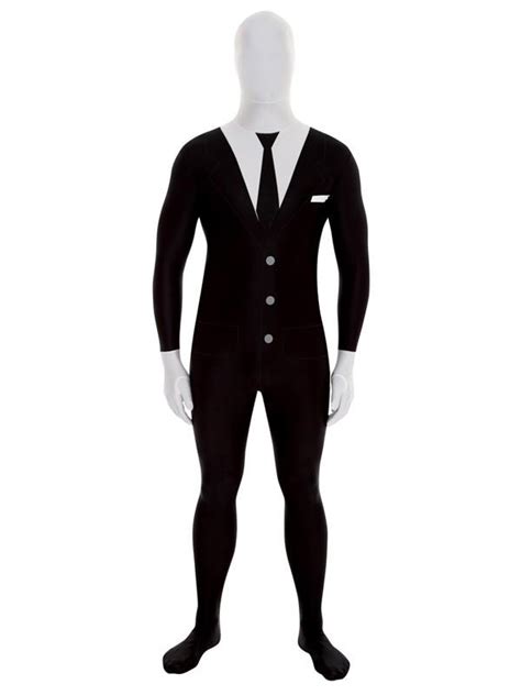 slenderman morphsuit mens large hidden identity costumes and dancewear