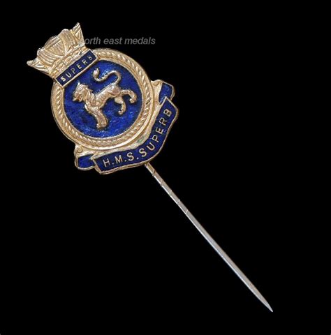 Vintage Royal Navy ‘hms Superb Lapel Pin Badge British Badges And Medals