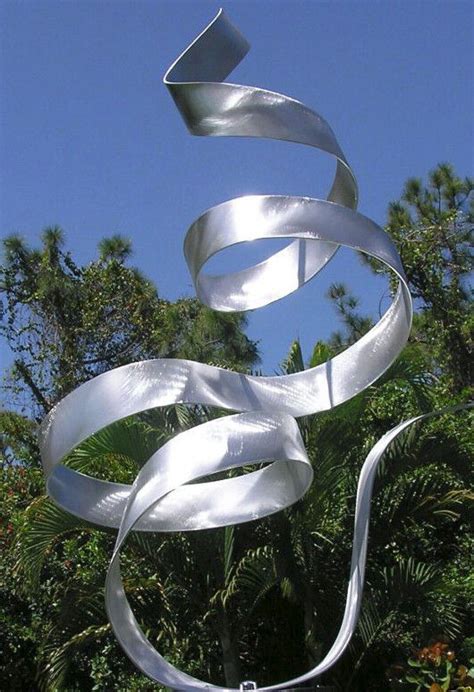 Abstract Silver Metal Garden Sculpture Yard Art Garden Statue