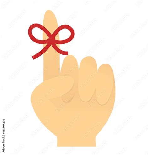 String Tied Around Finger As A Reminder Vector De Stock Adobe Stock