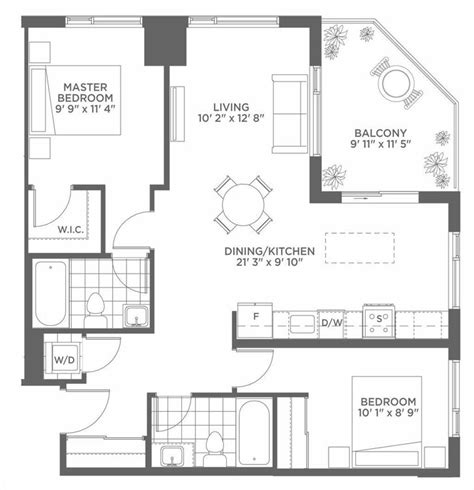 Lakevu Condos 2 By Jd Development Group Royal Floorplan 2 Bed And 2 Bath