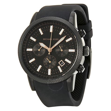 It's like a sporty and oversized chronograph dial that gives a bold look model year. Michael Kors Scout Chronograph Black Dial Black Silicone ...