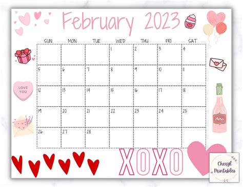 Editable February 2023 Calendar 2023 Printable Wall Calendar Etsy Artofit