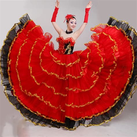 Flamenco Dress Spanish Costumes Women Flamengo Dancer Clothes Lady