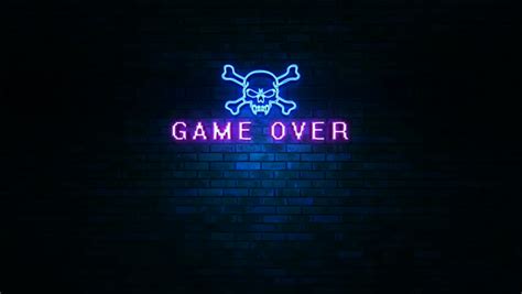 Game Over Blue Color Game Over Blue Game Over Text In Light Blue Color Stock Footage Video