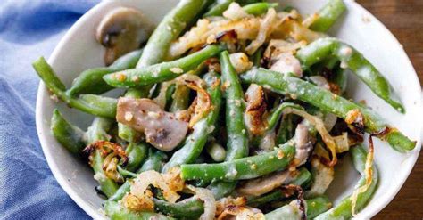 2 sm cans of mushrooms, finely blended. Simple green bean casserole using cream of celery soup and ...