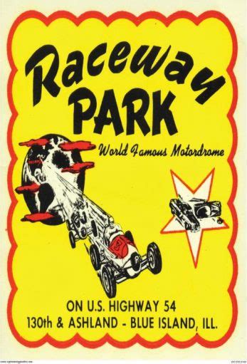 Raceway Park Blue Island Il Race Poster 1960s Crashdaddy Racing