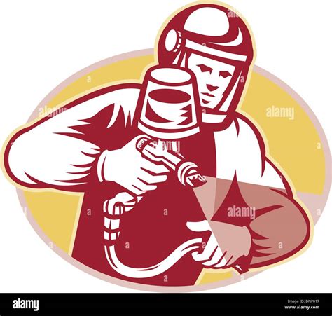 Man Spray Painting Stock Vector Images Alamy