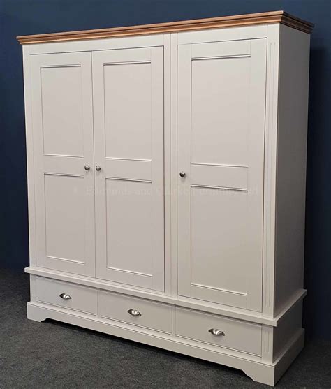 Clarke Painted Triple Wardrobe 3 Drawers Edmunds And Clarke Furniture