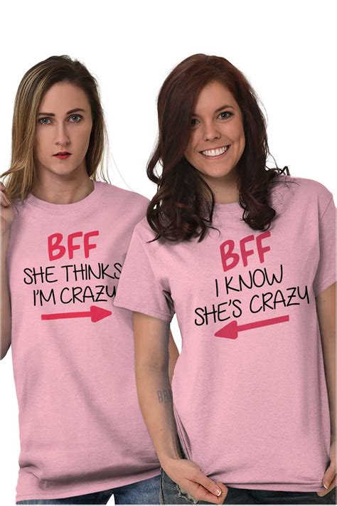 Bff Cute Best Friends Matching T Idea Womens Graphic Crewneck T Shirt Tee Ebay