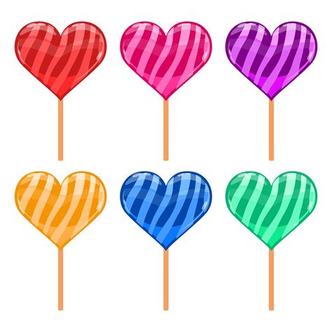 Heart Shaped Lollipops Isolated 1267260 Vector Art At Vecteezy